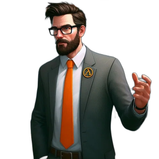 staff, jacket, face, concept art, 3d render, pixel art, cartoon, suited transparent PNG cut-out