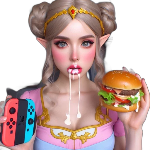 food, dress, jewelry, face, fantasy art, concept art, pixel art, 3d render transparent PNG cut-out