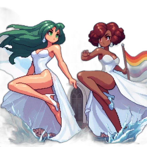 dress, concept art, watercolor, pixel art, fantasy art, fire, underwater, beach transparent PNG cut-out