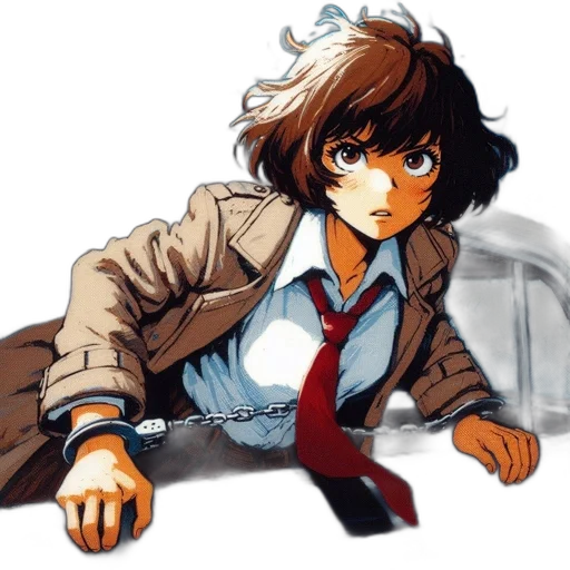 jacket, weapon, staff, anime, concept art, comic book art, pixel art, monochrome transparent PNG cut-out