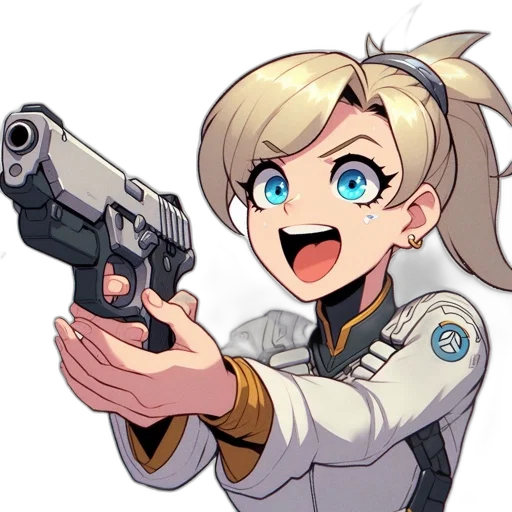 weapon, staff, robot, animal, anime, pixel art, cartoon, concept art transparent PNG cut-out