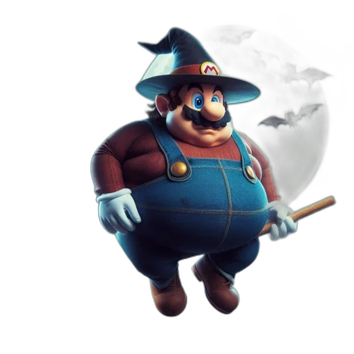 staff, hat, weapon, concept art, fantasy art, 3d render, pixel art, blue transparent PNG cut-out