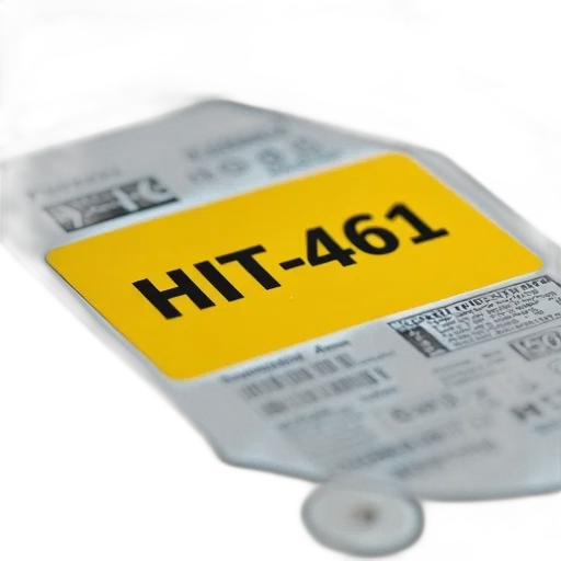 close-up, image, hard, drive, yellow, sticker, reads, hit-461 transparent PNG cut-out