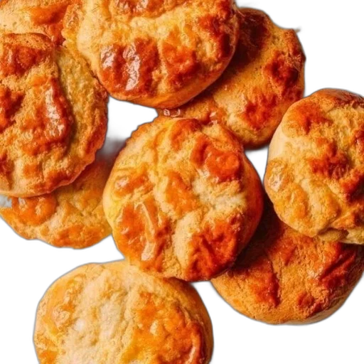 food, photorealistic, golden, brown, scones, crispy, top, arranged transparent PNG cut-out