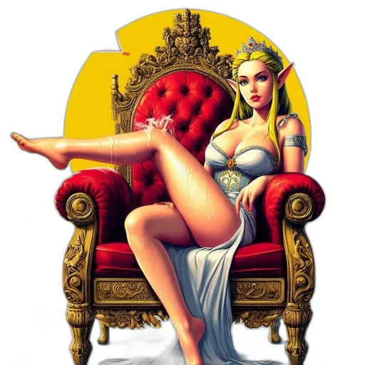 dress, furniture, crown, jewelry, fantasy art, comic book art, pixel art, concept art transparent PNG cut-out