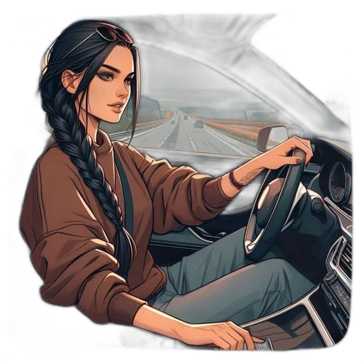 car, jacket, fantasy art, concept art, comic book art, cartoon, rain, young transparent PNG cut-out