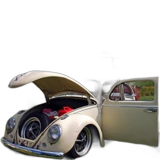 car, 3d render, photorealistic, concept art, classic, volkswagen, beetle, trunk transparent PNG cut-out