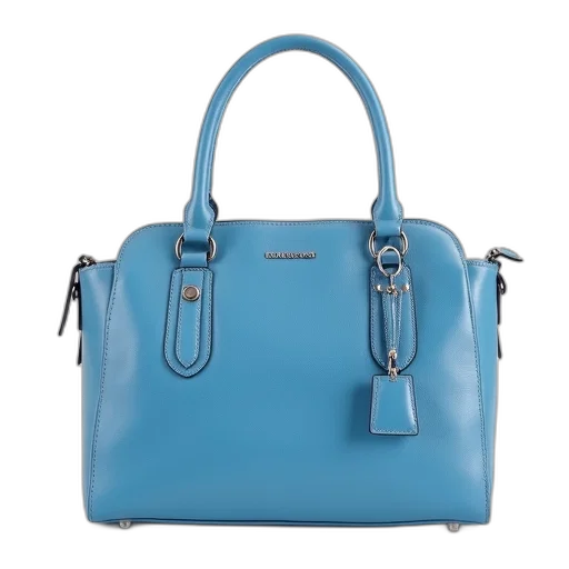 blue, pastel, leather, handbag, silver, buckle, small, charm transparent PNG cut-out
