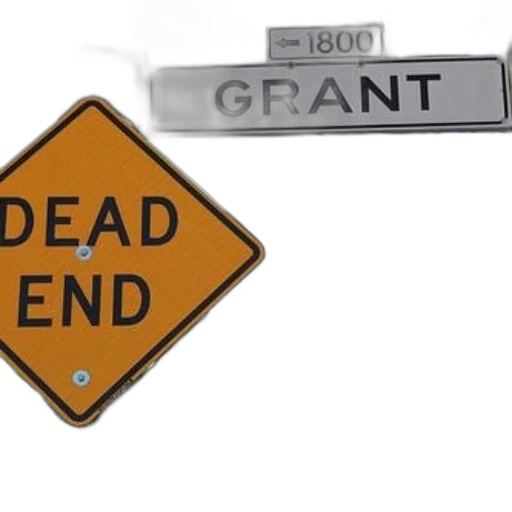 3d render, dead, end, sign, attached, pole, next, street transparent PNG cut-out
