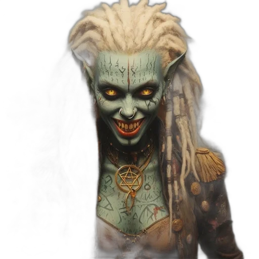 creature, mask, face, staff, concept art, fantasy art, comic book art, photorealistic transparent PNG cut-out