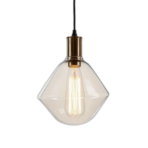 3d render, photorealistic, earth tones, modern, glass, pendant, light, geometric transparent PNG cut-out