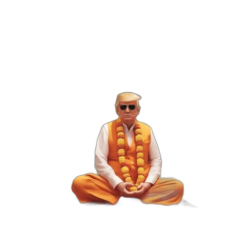staff, pixel art, 3d render, photorealistic, concept art, man, orange, attire transparent PNG cut-out