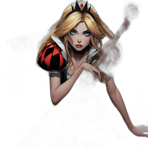 staff, fantasy art, concept art, comic book art, photorealistic, female, warrior, checkered transparent PNG cut-out