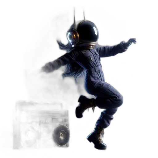 robot, concept art, pixel art, fantasy art, cyberpunk, outer space, person, space transparent PNG cut-out