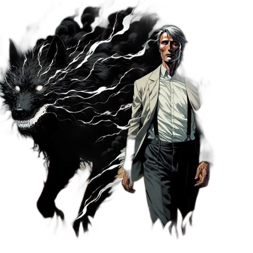 animal, creature, concept art, comic book art, fantasy art, pixel art, two, contrasting transparent PNG cut-out