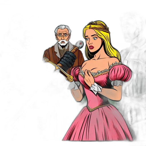 dress, concept art, fantasy art, cartoon, comic book art, fire, vibrant, comic transparent PNG cut-out