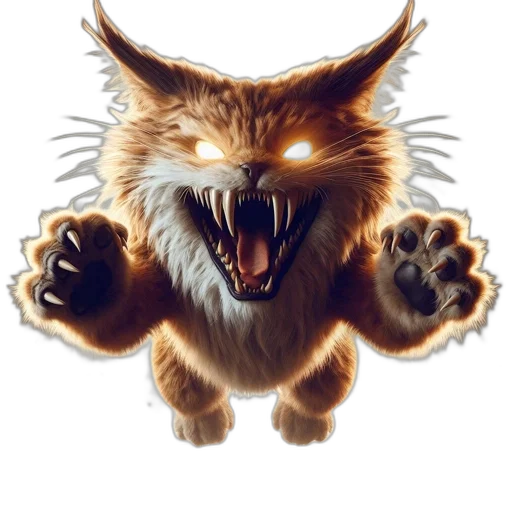 animal, creature, concept art, fantasy art, pixel art, 3d render, menacing, feline-beast transparent PNG cut-out