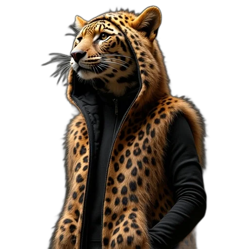 jacket, animal, staff, creature, 3d render, concept art, fantasy art, photorealistic transparent PNG cut-out