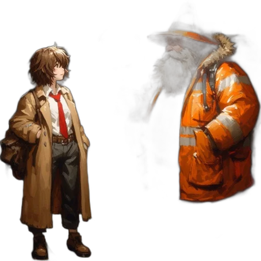 jacket, concept art, cyberpunk, fantasy art, pixel art, fog, fire, outer space transparent PNG cut-out