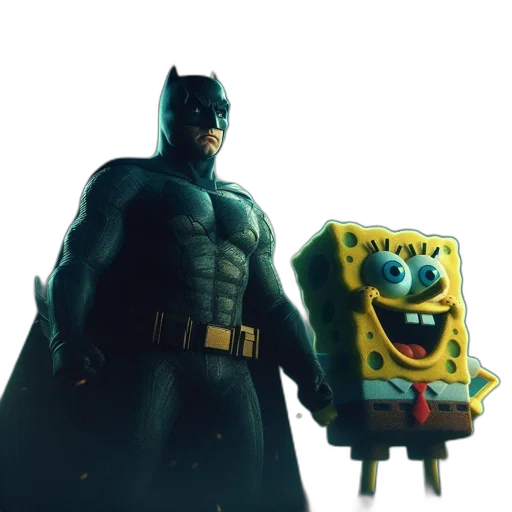 concept art, comic book art, 3d render, cartoon, underwater, unusual, fusion, batman transparent PNG cut-out