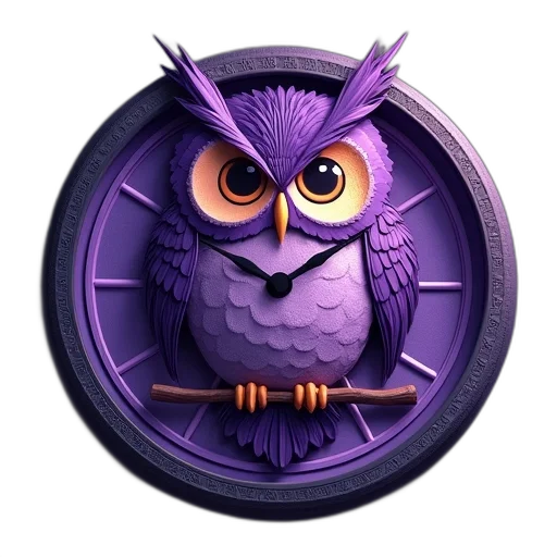 staff, concept art, fantasy art, 3d render, pixel art, purple, owl, name transparent PNG cut-out