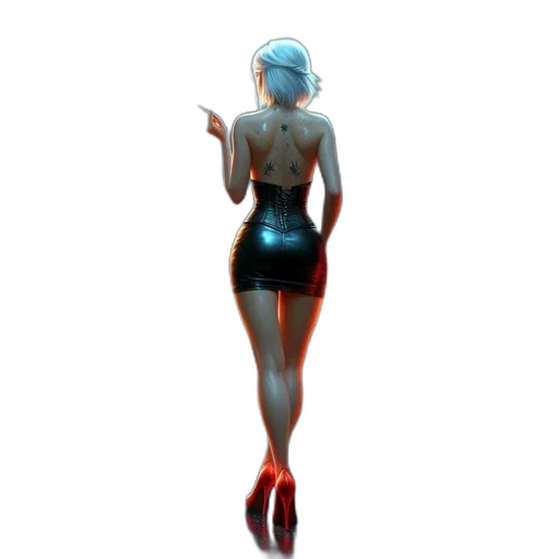 dress, robot, staff, concept art, pixel art, cyberpunk, fantasy art, neon lights transparent PNG cut-out