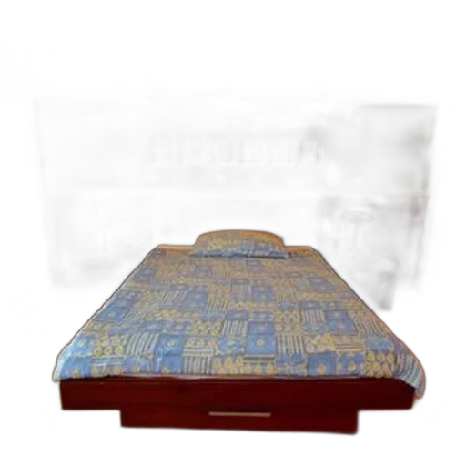 furniture, modern, bedroom, wooden, floor, bed, blue, yellow transparent PNG cut-out