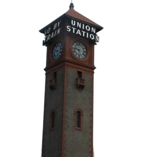 building, staff, 3d render, photorealistic, clock, tower, words, union transparent PNG cut-out