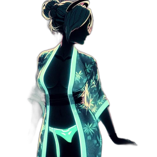 dress, staff, jacket, mask, concept art, fantasy art, vaporwave, pixel art transparent PNG cut-out