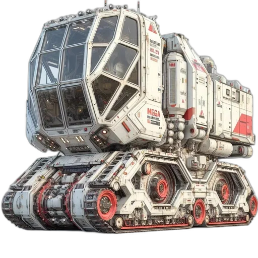 robot, weapon, car, concept art, 3d render, pixel art, cyberpunk, outer space transparent PNG cut-out