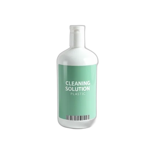 bottle, white, green, label, containing, cleaning, solution, has transparent PNG cut-out