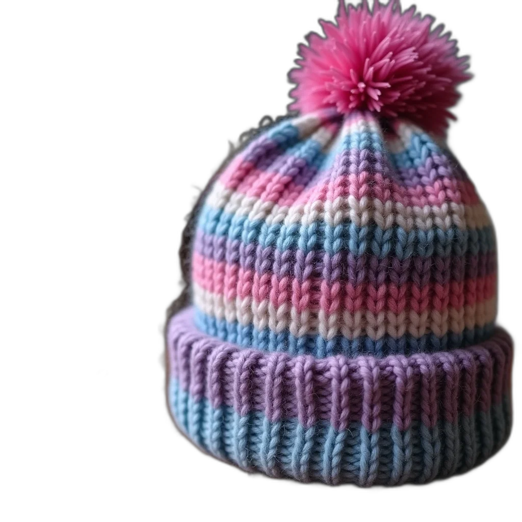 hat, crown, 3d render, photorealistic, pastel, colorful, neon, knitted transparent PNG cut-out