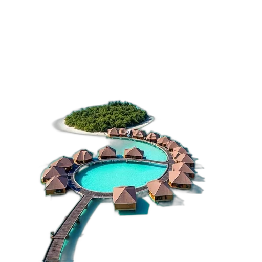 building, jewelry, 3d render, concept art, photorealistic, vaporwave, vibrant, poster transparent PNG cut-out