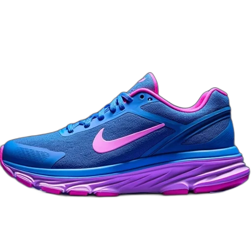 shoes, 3d render, photorealistic, vaporwave, neon, picture, vibra, running transparent PNG cut-out