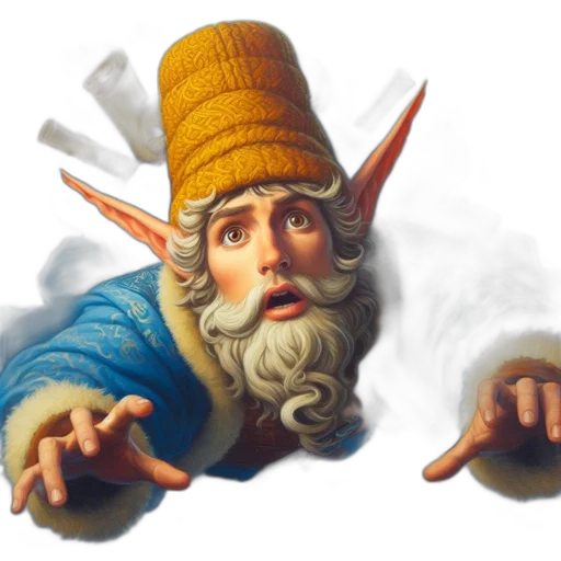 hat, staff, face, dragon, fantasy art, concept art, 3d render, photorealistic transparent PNG cut-out