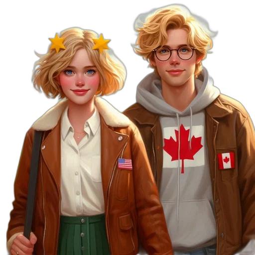 jacket, concept art, comic book art, cartoon, oil painting, snow, city street, two transparent PNG cut-out