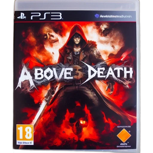 ps3, game, case, hooded, figure, brandishes, sword, against transparent PNG cut-out