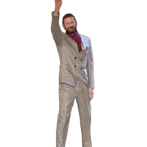 jacket, staff, robot, 3d render, concept art, man, gray, suit transparent PNG cut-out