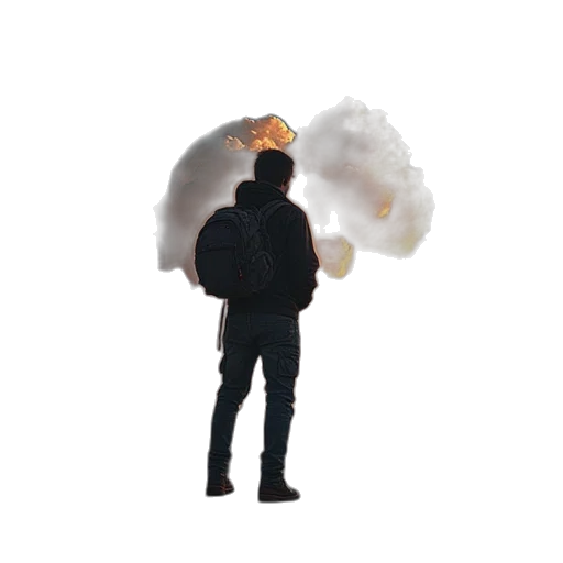 jacket, umbrella, staff, hat, concept art, 3d render, pixel art, photorealistic transparent PNG cut-out