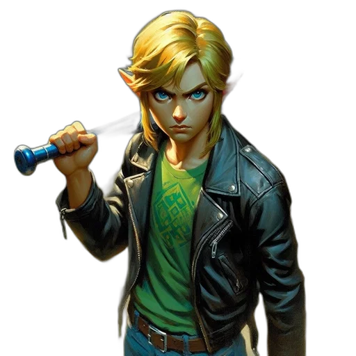 jacket, weapon, staff, sword, concept art, comic book art, pixel art, fantasy art transparent PNG cut-out