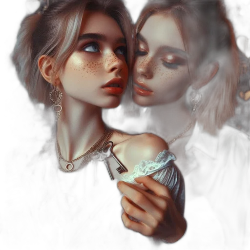 face, jewelry, dress, mask, fantasy art, photorealistic, oil painting, concept art transparent PNG cut-out
