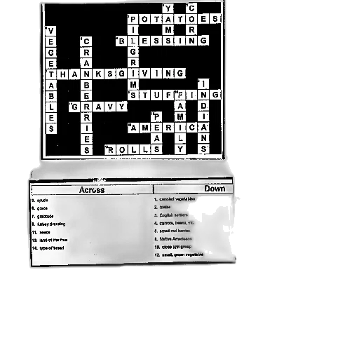 crown, crossword, puzzle, theme, thanksgiving, accompanied, list, names transparent PNG cut-out