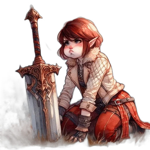 sword, weapon, staff, fantasy art, concept art, watercolor, pixel art, red transparent PNG cut-out