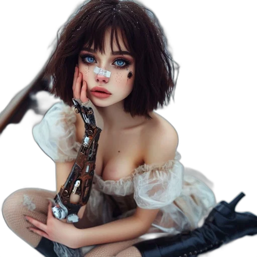 jewelry, fantasy art, photorealistic, concept art, oil painting, young, woman, distinctive transparent PNG cut-out