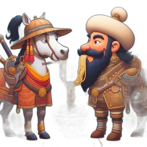 concept art, fantasy art, 3d render, cartoon, unusual, scene, features, bearded transparent PNG cut-out