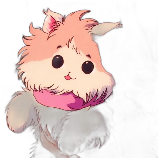creature, animal, staff, concept art, watercolor, pixel art, anime, pastel transparent PNG cut-out
