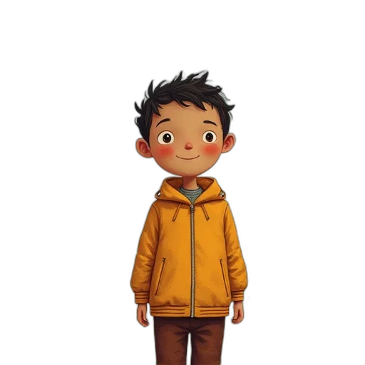 jacket, staff, face, creature transparent PNG cut-out