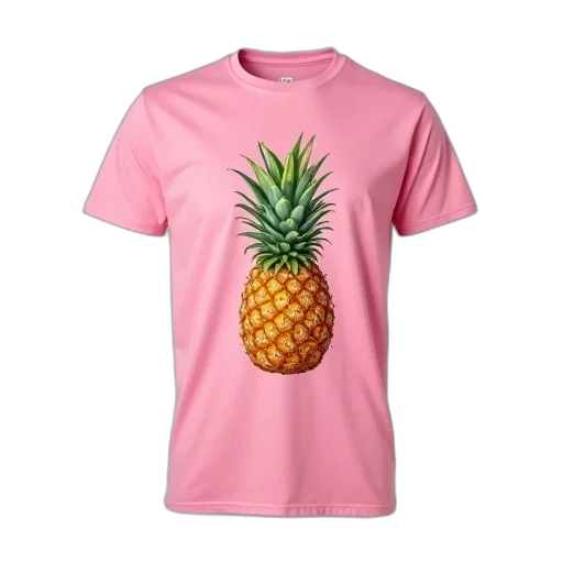 vaporwave, 3d render, neon, pink, t-shirt, detailed, illustration, pineapple transparent PNG cut-out