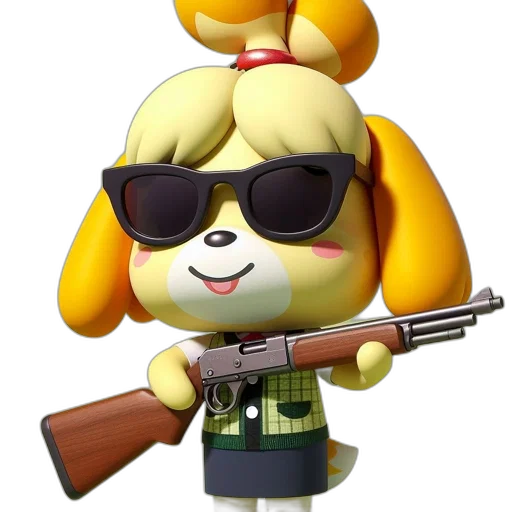 weapon, animal, staff, jacket, concept art, 3d render, cute, anthropomorphic transparent PNG cut-out