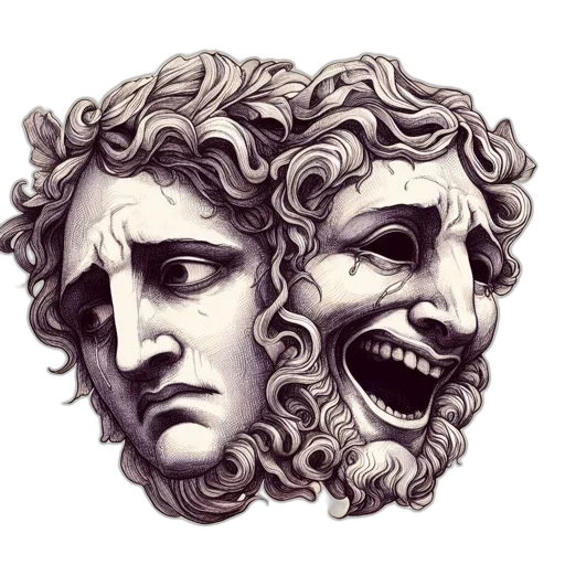 mask, face, crown, hair, concept art, photorealistic, fantasy art, vaporwave transparent PNG cut-out